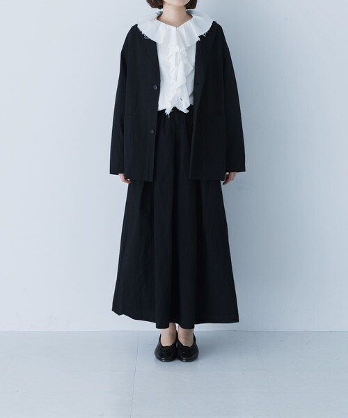 かぐれ（カグレ）の「『ユニセックス』コットンテーラードジャケット（テーラードジャケット・レディース・BEIGE/CHARCOAL/BLACK・1/2）」の5枚目の写真