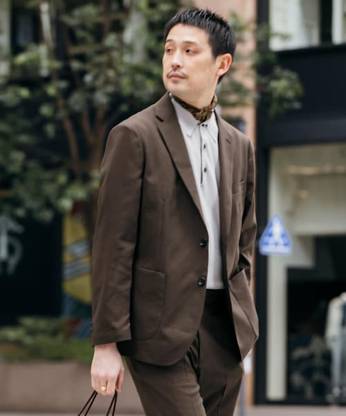 URBAN RESEARCH DOORS(アーバンリサーチドアーズ)の「LIFE STYLE TAILOR リネンライクコンフォータブルジャケット(テーラードジャケット・メンズ・NAVY/GRAY/OLV BROWN・S/M/L/XL)」の2枚目の写真