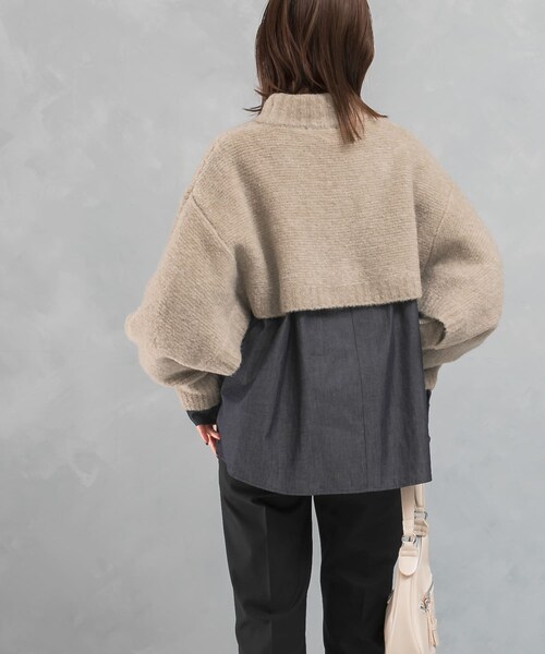 URBAN RESEARCH ROSSO（アーバンリサーチロッソ）の「クロップドマルチウェイニット（ニット/セーター・レディース・beige/aqua・FREE）」の8枚目の写真