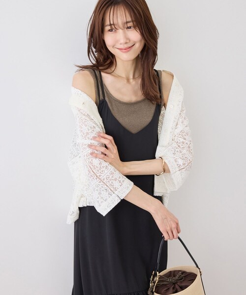 ROPE' PICNIC(ロペピクニック)の「ラメテレコタンクトップ(タンクトップ・レディース・ブラック/ホワイト/ブラウン・38)」の10枚目の写真