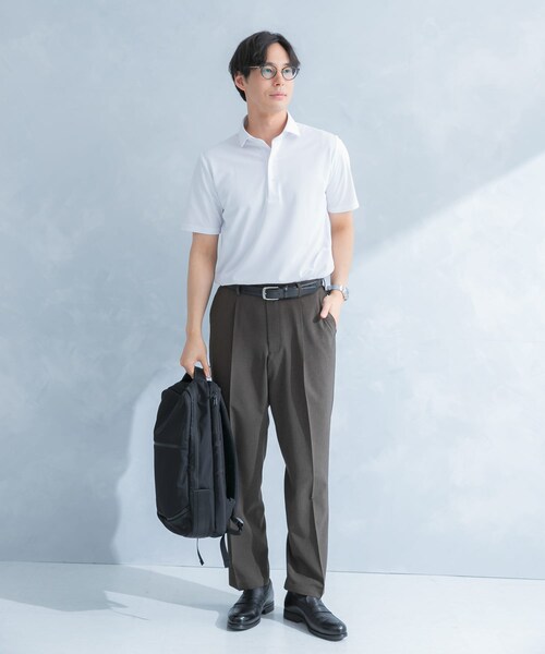 URBAN RESEARCH DOORS(アーバンリサーチドアーズ)の「LIFE STYLE TAILOR トリコットセミワイド半袖プルオーバー無地(シャツ/ブラウス・メンズ・WHITE/NAVY・M/L/XL)」の9枚目の写真