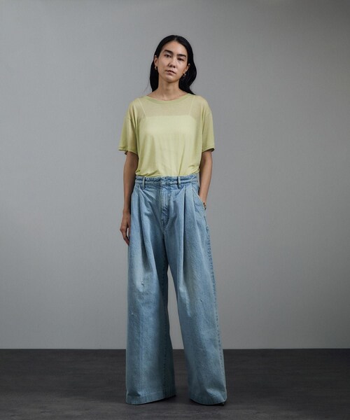 ADAM ET ROPE'（アダムエロペ）の「【Baserange（ベースレンジ）】LOOSE TEE SHIRT（Tシャツ/カットソー・レディース・グリーン系・S）」の6枚目の写真