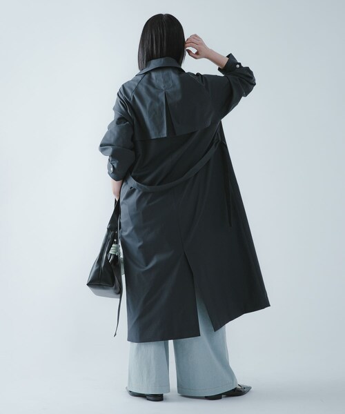 SENSE OF PLACE by URBAN RESEARCH（センスオブプレイスバイアーバンリサーチ）の「『撥水/防花粉』SKINProofトレンチコート（ステンカラーコート・レディース・CHARCOAL/BEIGE・One）」の10枚目の写真