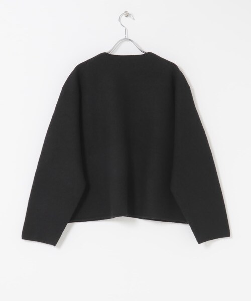 かぐれ（カグレ）の「圧縮ウールショートジャケット（ノーカラージャケット・レディース・GREGE/BLACK・Free）」の14枚目の写真