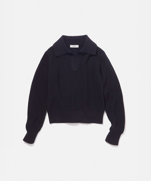 ROPE'（ロペ）の「オーガニックコットンポロニットプルオーバー/イージーケア（ニット/セーター・レディース・ホワイト系/ネイビー/レッド系/ピンク・F）」の7枚目の写真