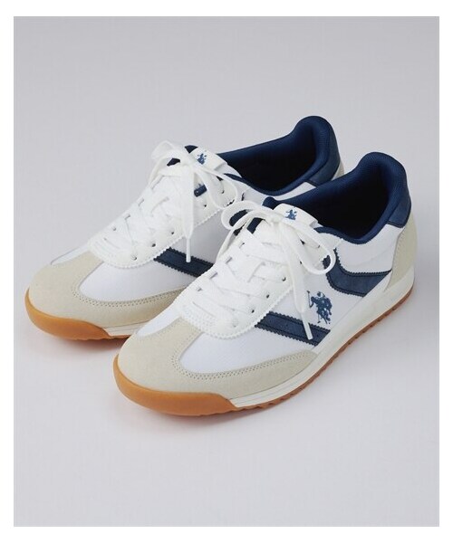 nissen（ニッセン）の「【ゆったり幅広】U.S. POLO ASSN.（ユーエスポロアッスン）カジュアルスニーカー（ワイズ４E）（スニーカー・メンズ・黒/ホワイト×ネイビー/ブルー・23.5cm/4E/24.0cm/4E/24.5cm/4E/25.0cm/4E/25.5cm/4E/26.0cm/4E）」の5枚目の写真