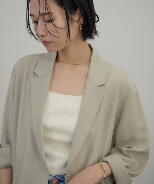 ADAM ET ROPE'（アダムエロペ）の「シルクリブタンクトップ（タンクトップ・レディース・ブラック/オフホワイト/ベージュ・F）」の20枚目の写真