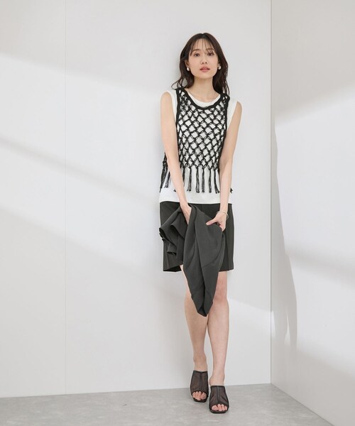 ROPE' PICNIC(ロペピクニック)の「かぎ針ビスチェ×タンクトップセット(ベスト・レディース・ブラック/キナリ・38)」の6枚目の写真