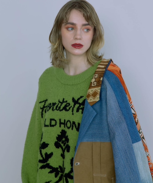 THE GOODLAND MARKET（ザグッドランドマーケット）の「old honey　40°C knit（ニット/セーター・レディース・02brown/01green・FREE）」の2枚目の写真