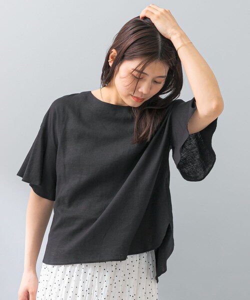URBAN RESEARCH ROSSO（アーバンリサーチロッソ）の「F by ROSSO　リネンフレアスリーブブラウス（シャツ/ブラウス・レディース・BLUE/PINK/L/GRAY/BLACK・FREE）」の7枚目の写真