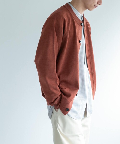 URBAN RESEARCH DOORS(アーバンリサーチドアーズ)の「FORK&SPOON ウーステッドヤーンクルーネックカーディガン(カーディガン/ボレロ・メンズ・LIGHTGRAY/BLACK/RENGA・4/5)」の21枚目の写真
