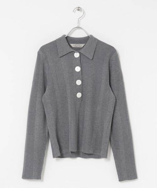 URBAN RESEARCH ROSSO（アーバンリサーチロッソ）の「Torrazzo Donna　Rib Knit Polo Shirt（ニット/セーター・レディース・BLACK/BEIGE/GRAY・Free）」の2枚目の写真