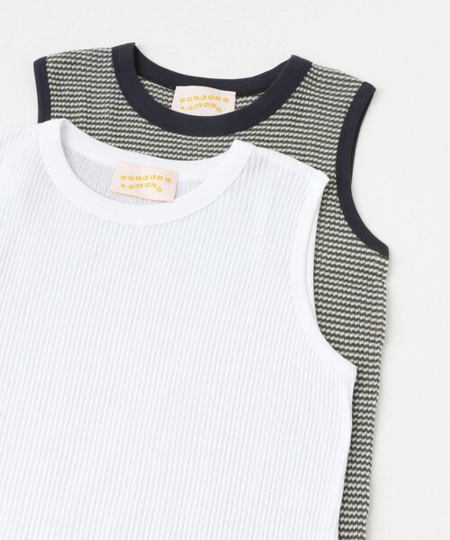 URBAN RESEARCH ROSSO（アーバンリサーチロッソ）の「CaRouseLamBRa　NO-SLEEVE PACK WHITE BORDER（タンクトップ・レディース・WHITEGREEN/WHITELATTE/WHITEGRAPE・OS）」の2枚目の写真