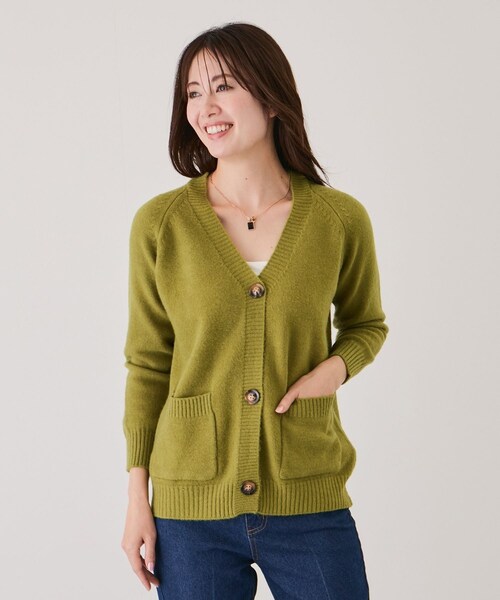 Jayro（ジャイロ）の「カラーVネックカーディガン（カーディガン/ボレロ・レディース・ブラック/グレー/ホワイト系/ベージュ/グリーン/キミドリ/カーキ/ブルー系/レッド/オレンジ・F）」の6枚目の写真