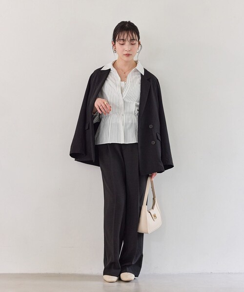 VIS（ビス）の「レイヤードストライプシャツ（シャツ/ブラウス・レディース・ホワイト/オフホワイト・F）」の16枚目の写真