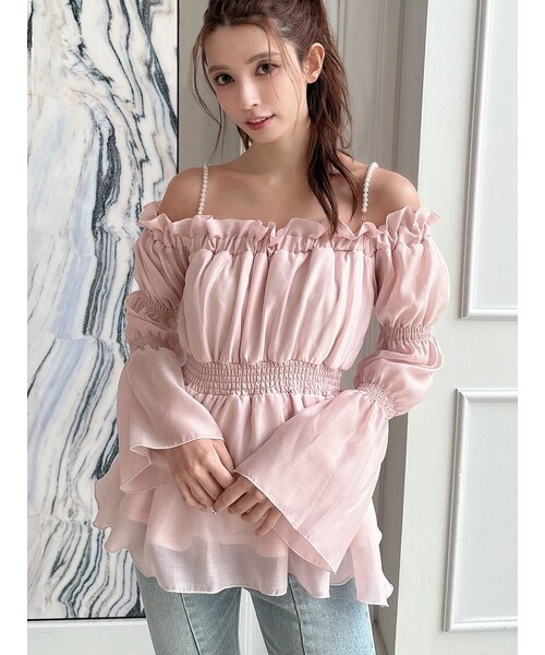 RESEXXY（リゼクシー）の「ボリュームギャザーオフショルブラウス（シャツ/ブラウス・レディース・ホワイト/ブラック/ピンク・F）」の8枚目の写真