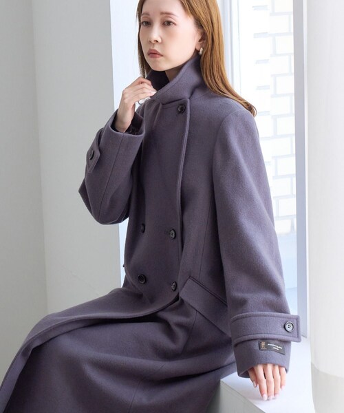 ROPE' PICNIC(ロペピクニック)の「JAPAN FABRIC ダブルチェスターロング丈ウールコート(チェスターコート・レディース・ブラック/グレー/ベージュ系/ラベンダー・F)」の21枚目の写真