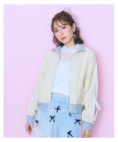 大きいサイズ リボンラインコーデュロイトラックジャケット marun