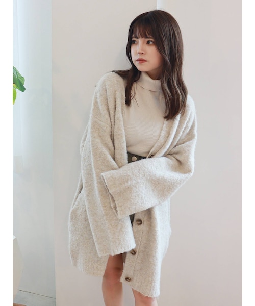 MURUA（ムルーア）の「ルーズカーディガン（カーディガン/ボレロ・レディース・マスタード/アイボリー/ブルー・F）」の10枚目の写真