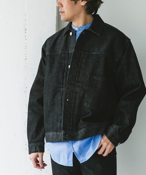 URBAN RESEARCH DOORS（アーバンリサーチドアーズ）の「13.3oz デニムジャケット（デニムジャケット・メンズ・INDIGO/BLACK・M/L）」の4枚目の写真