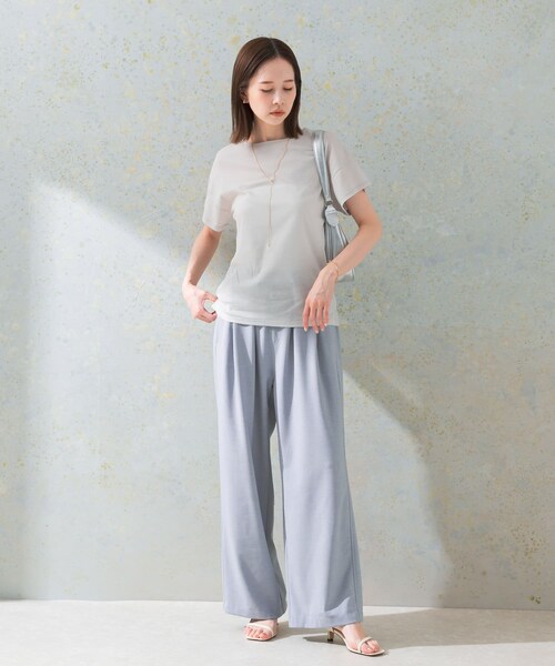 URBAN RESEARCH ROSSO（アーバンリサーチロッソ）の「シアーフライスTシャツ（Tシャツ/カットソー・レディース・L.GREIGE/D.NAVY・FREE）」の16枚目の写真