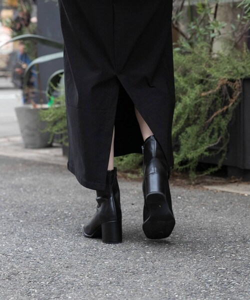 SENSE OF PLACE by URBAN RESEARCH（センスオブプレイスバイアーバンリサーチ）の「『消臭』スクエアトウセンターシームストレッチブーツ（ブーツ・レディース・SUEDE/BLACK/SILVER・S/M/L）」の6枚目の写真