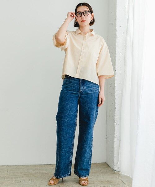 URBAN RESEARCH ROSSO（アーバンリサーチロッソ）の「F by ROSSO　ハーフスリーブクロップドシャツ（シャツ/ブラウス・レディース・OFF WHITE/P/BEIGE・FREE）」の16枚目の写真