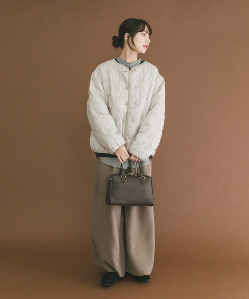 ITEMS URBANRESEARCH（アイテムズ アーバンリサーチ）の「瓢箪キルト中綿ブルゾン（その他アウター・レディース・ECRU/KHK/BLK・FREE）」の8枚目の写真
