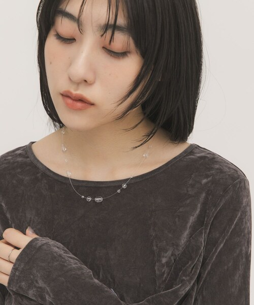 KBF（ケイビーエフ）の「シズクネックレス（ネックレス・レディース・CLEAR/KHAKI・One）」の12枚目の写真