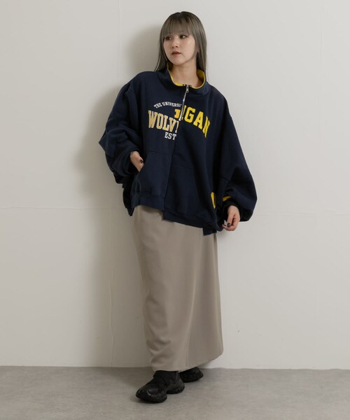 77circa make wide half zip sweat top