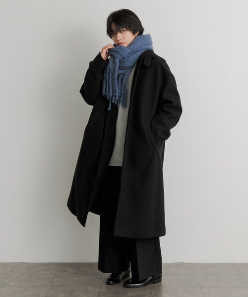 SENSE OF PLACE by URBAN RESEARCH(センスオブプレイスバイアーバンリサーチ)の「『ユニセックス』フリンジストール(ストール/ショール・メンズ・BLUE/BLACK/GRAY/GREIGE・one)」の16枚目の写真