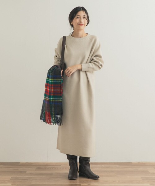 URBAN RESEARCH DOORS(アーバンリサーチドアーズ)の「スウェットライクニットワンピース(ワンピース・レディース・L/BEG/BORDEAUX/CHARCOAL・Free)」の20枚目の写真