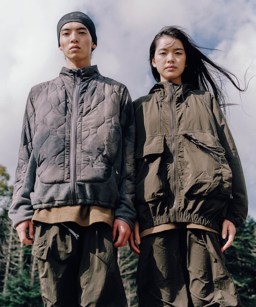 and wander　ROA quilting fleece jacket