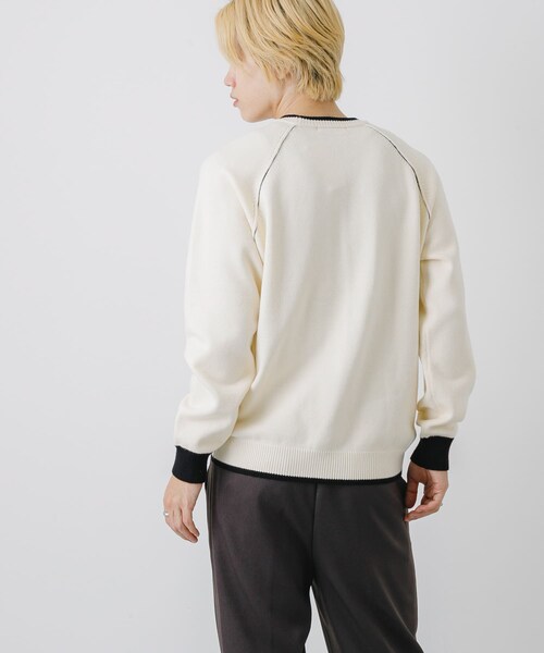 SENSE OF PLACE by URBAN RESEARCH（センスオブプレイスバイアーバンリサーチ）の「『ユニセックス』『洗濯可』ストレッチリブハイショクラインニット（ニット/セーター・メンズ・BLACK/CHARCOAL/IVORY/BROWN/L.BLUE・M/L）」の18枚目の写真