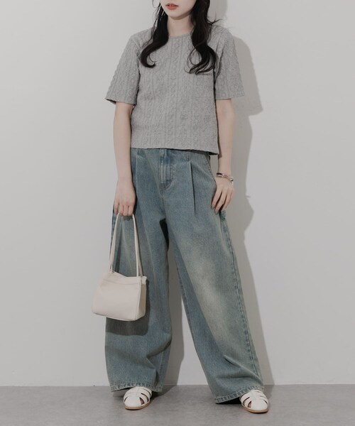 SMELLY（スメリー）の「スクエアミニバッグ（ハンドバッグ・レディース・BLK/IVO・-）」の6枚目の写真