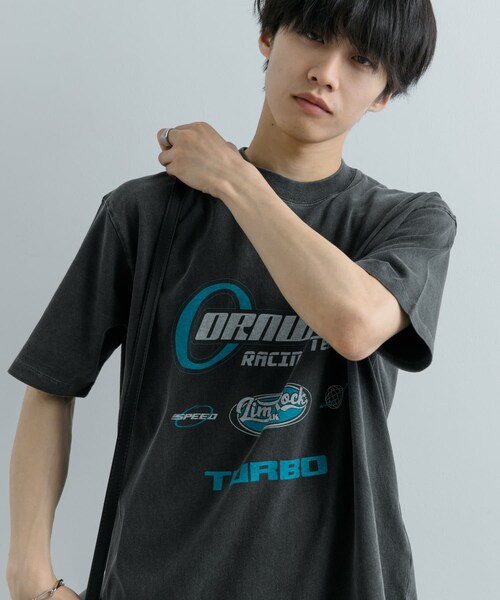 SENSE OF PLACE by URBAN RESEARCH(センスオブプレイスバイアーバンリサーチ)の「フェードロゴグラフィックTシャツ(5分袖)(Tシャツ/カットソー・メンズ・ROYAL BLUE/BLACK/YELLOW・M/L)」の7枚目の写真