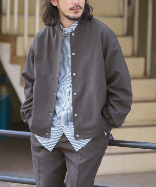 ITEMS URBANRESEARCH(アイテムズ アーバンリサーチ)の「『イージーケア/吸水速乾/接触冷感』高機能ドライタッチスナップブルゾン(楽着シリーズ)(ブルゾン・メンズ・KHK/GRY/SUMI-KURO/BEG・M/L)」の7枚目の写真