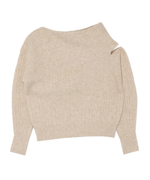 LAGUNAMOON（ラグナムーン）の「カットアウトニットプルオーバー（ニット/セーター・レディース・アイボリー/ピスタチオ/モカ/ブラック/ダークオレンジ/ベージュ・F）」の11枚目の写真