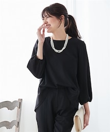 nissen | 【レディーススーツ】セットアップバックフレアペプラムブラウス（上下別売・ドビー織シリーズ）(スーツパンツ)