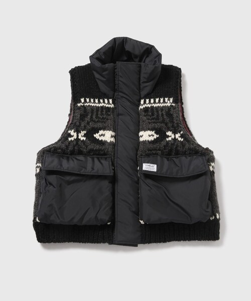 ADAM ET ROPE'（アダムエロペ）の「【elephant TRIBAL fabrics/エレファントトライバルファブリクス】Hybrid Cowichan Blouson（MA-1・メンズ・ブラック/カーキ・F）」の3枚目の写真