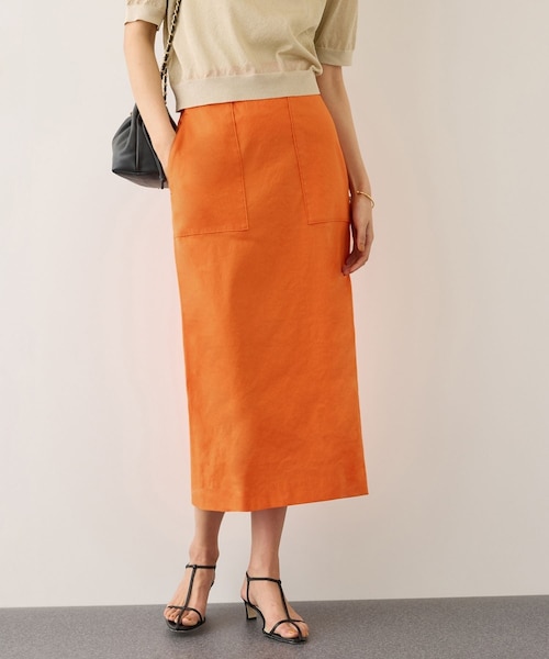 ROPE'（ロペ）の「[美人スカート]リネンストレッチポケット付きタイトスカート/イージーケア・26SS（スカート・レディース・チャコール/ベージュ/ピンク/オレンジ・36/38/40）」の10枚目の写真