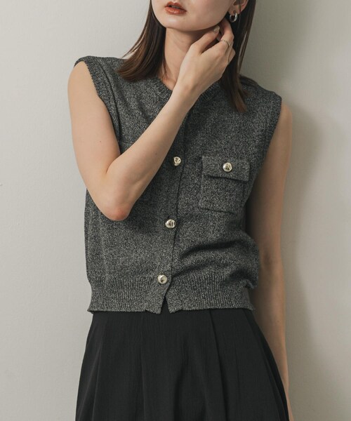 SENSE OF PLACE by URBAN RESEARCH(センスオブプレイスバイアーバンリサーチ)の「メタルボタンポケットベスト(ベスト・レディース・L.BLUE/BLACK/IVORY/BROWN・one)」の5枚目の写真