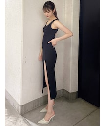 GYDA | テレコDEEPスリットロングワンピース(ワンピース)