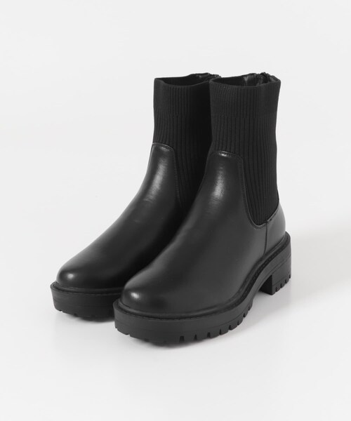 URBAN RESEARCH DOORS（アーバンリサーチドアーズ）の「ニットドッキングブーツ（ブーツ・レディース・BEIGE/BLACK・36/37/38）」の9枚目の写真
