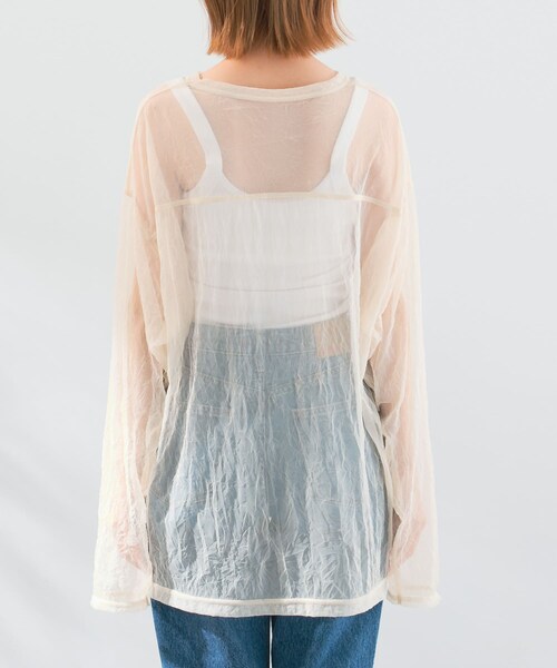 URBAN RESEARCH ROSSO（アーバンリサーチロッソ）の「provoke　シアーフットボールTシャツ（Tシャツ/カットソー・レディース・lightbeige/white/black・FREE）」の16枚目の写真