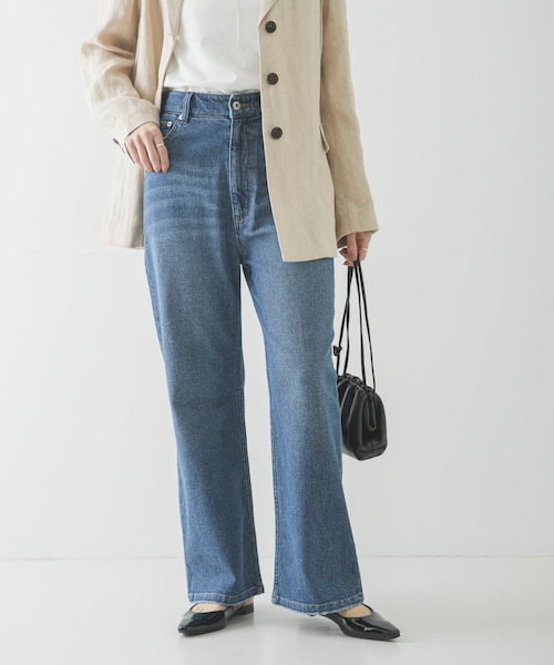 URBAN RESEARCH（アーバンリサーチ）の「『3サイズ展開』綿麻デニムストレートパンツ（デニムパンツ・レディース・WHITE/BLUE・36/38/40）」の4枚目の写真