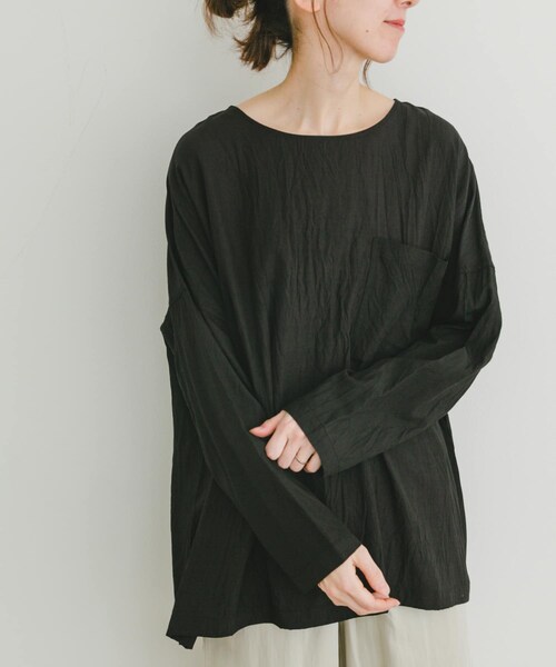ITEMS URBANRESEARCH（アイテムズ アーバンリサーチ）の「ポケットTブラウス（シャツ/ブラウス・レディース・BLK/GREGE/MNT・FREE）」の4枚目の写真