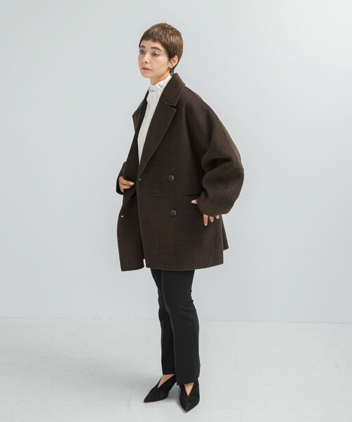 URBAN RESEARCH ROSSO（アーバンリサーチロッソ）の「『一部別注カラー』YENN　DOUBLE FACE PEA COAT（その他アウター・レディース・別注DNAVY/BROWN/CHARCOAL・FREE）」の11枚目の写真