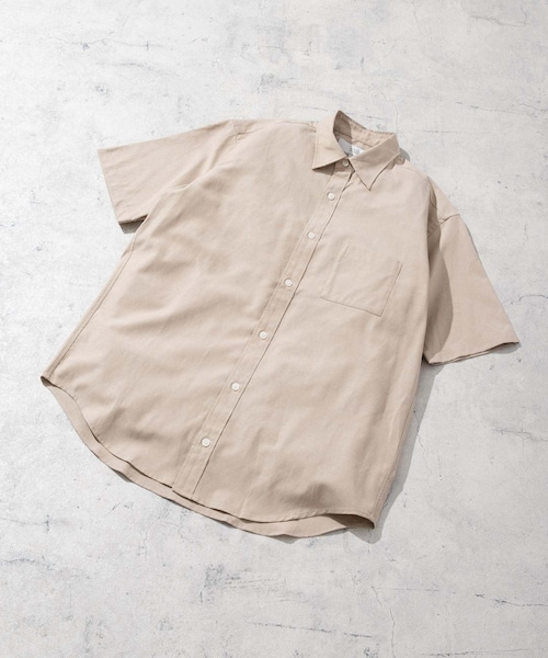 URBAN RESEARCH ROSSO（アーバンリサーチロッソ）の「『防シワ』『XLサイズあり』ハイパフォーマンスリネンレギュラー半袖シャツ（シャツ/ブラウス・メンズ・BEIGE/WHITE/BLACK/NAVY/KHAKI/BLK STRIPE/BLK CHECK・S/M/L/XL）」の3枚目の写真