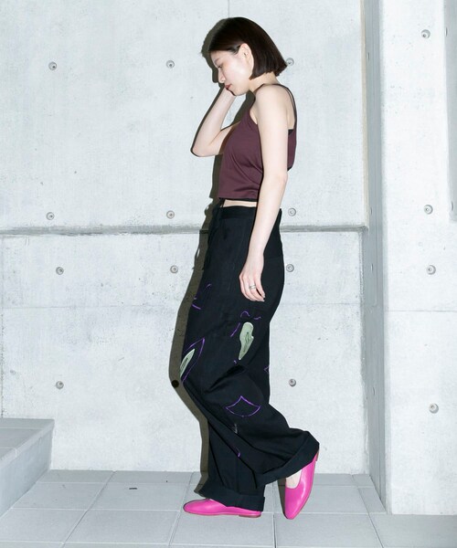 URBAN RESEARCH（アーバンリサーチ）の「TanC TOKYO　CONTRAST TRIM SKINTOP SHORT（タンクトップ・レディース・IVORY/BROWN/NAVY・Free）」の9枚目の写真